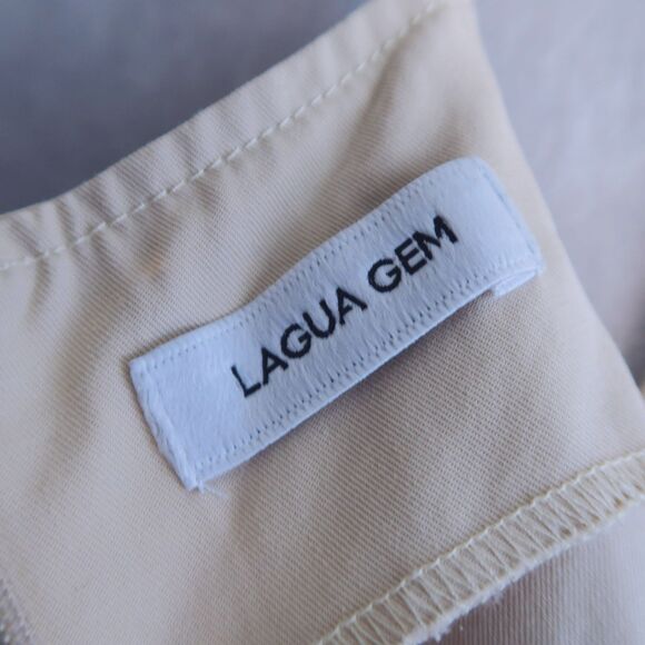 LAGUA GEM Ivory Halter Cami Neck Jumpsuit Size M Wide Leg Adjustable Japanese - Picture 13 of 14